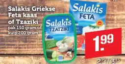 Coop Salakis Griekse Feta kaas of Tzaziki Salakis aanbieding