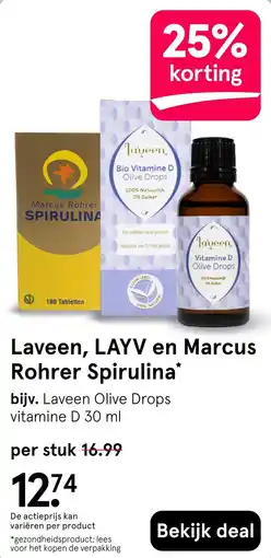 Etos Laveen, LAYV en Marcus Rohrer Spirulina aanbieding