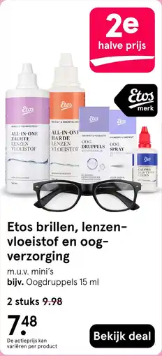 Etos Etos brillen, lenzen- vloeistof en oog- verzorging aanbieding