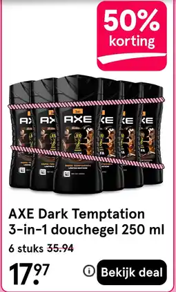 Etos AXE Dark Temptation 3-in-1 douchegel 250 ml aanbieding