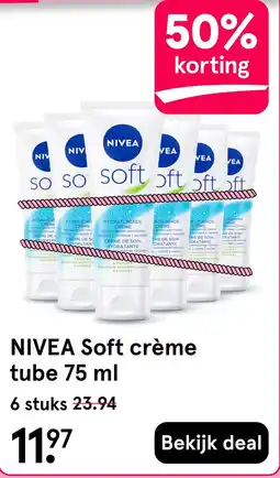 Etos NIVEA Soft crème tube 75 ml aanbieding