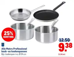 Makro Alle Metro Professional kook en koekenpannen aanbieding