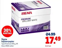 Makro Sigma kopieerpapier aanbieding