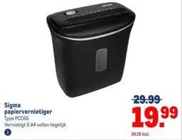 Makro Sigma papiervernietiger aanbieding
