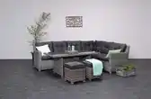 Bol.com Valencia dining hoek loungeset 5-delig rechts antraciet wicker aanbieding