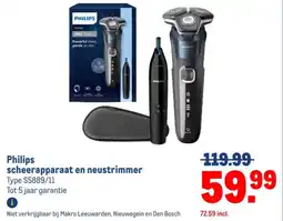 Makro Philips scheerapparaat en neustrimmer aanbieding