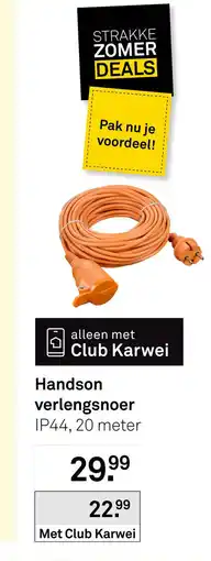 Karwei Handson verlengsnoer aanbieding