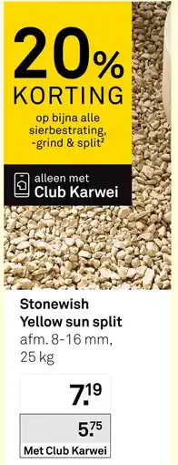 Karwei Stonewish Yellow sun split aanbieding