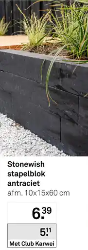 Karwei Stonewish stapelblok antraciet aanbieding
