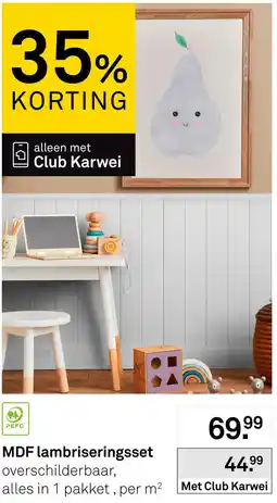 Karwei MDF lambriseringsset aanbieding