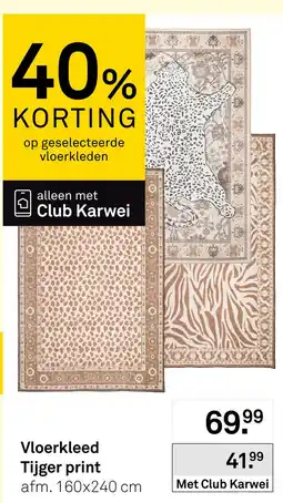 Karwei Vloerkleed Tijger print aanbieding