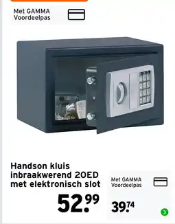 GAMMA Handson kluis inbraakwerend 20ED met elektronisch slot aanbieding