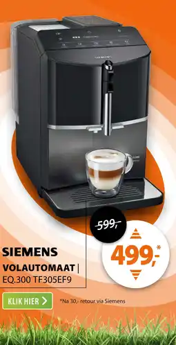 Expert Siemens EQ.300 TF305EF9 extraKlasse Zwart/rvs aanbieding