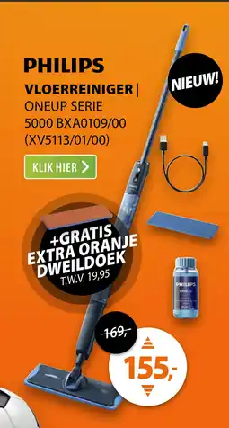Expert Philips OneUp Series 5000 BXA0109/00 (XV5113/01/00) + extra oranje dweildoek aanbieding
