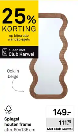 Karwei Spiegel houten frame aanbieding