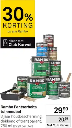 Karwei Rambo Pantserbeits tuinmeubel aanbieding