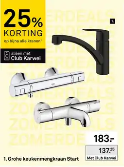 Karwei Grohe keukenmengkraan Start aanbieding