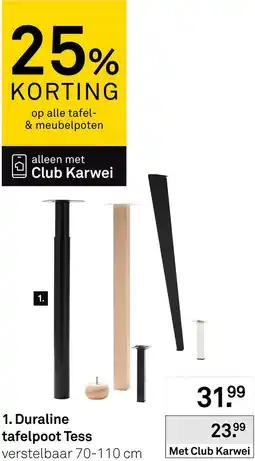 Karwei Duraline tafelpoot Tess aanbieding