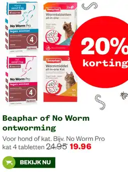 Welkoop Beaphar of No Worm ontworming aanbieding