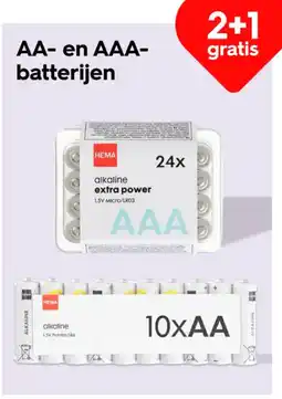 HEMA AA en AAA batterijen aanbieding