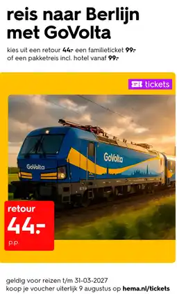HEMA Reis naar Berlijn met GoVolta aanbieding
