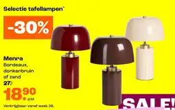 Kwantum Tafellampen Menra aanbieding