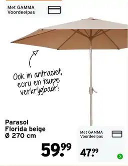 GAMMA Parasol Florida beige aanbieding