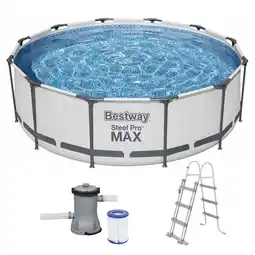 Van Cranenbroek Zwembad Steel Pro Max Ø366 x 100 cm met pomp en ladder Bestway aanbieding
