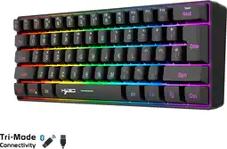 Bol.com HXSJ L500 - Draadloze Gaming Toetsenbord - RGB - Tri mode - Qwerty Toetsenborden - Zwart aanbieding