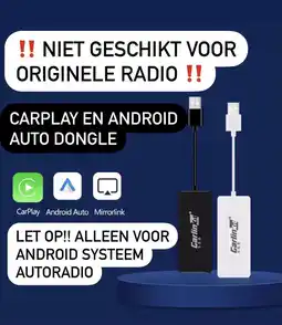 Bol.com CarPlay USB dongle - Alleen geschikt voor Android navigatie aanbieding