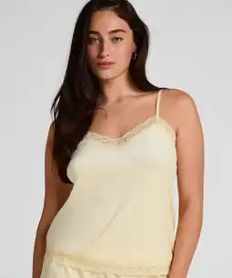 Hunkemoller Hunkemöller Cami top Velours Lace Geel aanbieding