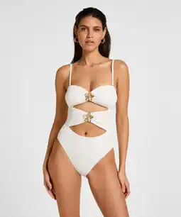 Hunkemoller Hunkemöller Badpak Crinkle Wit aanbieding