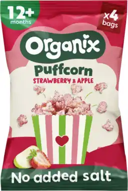 Albert Heijn Organix Puffcorn strawberry & apple 12m+ aanbieding