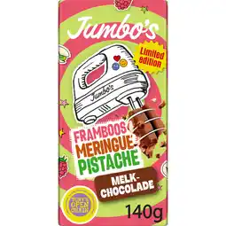 Jumbo Jumbo's Melkchocolade Framboos Meringue Pistache Limited Edition 140 g aanbieding