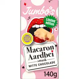 Jumbo Jumbo's Witte Chocolade met Macaron Aardbei Smaak Limited Edition 140 g aanbieding