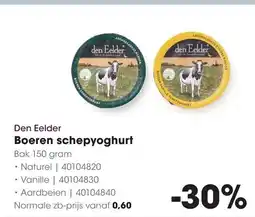 HANOS Den Eelder Boeren schepyoghurt aanbieding