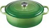 Bol.com Le Creuset - Gietijzeren ovale braadpan - Bamboo Groen - 29cm - 4,7L aanbieding
