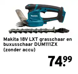 GAMMA Makita 18V LXT grasschaar en buxusschaar DUM111ZX (zonder accu) aanbieding