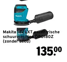 GAMMA Makita 18V LXT excentrische schuurmachine DBO180Z (zonder accu) aanbieding