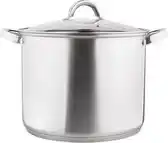 Bol.com Altom Design Fabio RVS Hoge Soeppan / Kookpan 24cm 8.5L Met Glazen Deksel 24 x 20 cm aanbieding