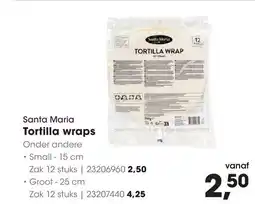 HANOS Santa Maria Tortilla wraps aanbieding