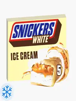 Flink Snickers White ijs repen 5st aanbieding
