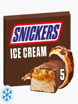 Flink Snickers ijs repen 5st aanbieding