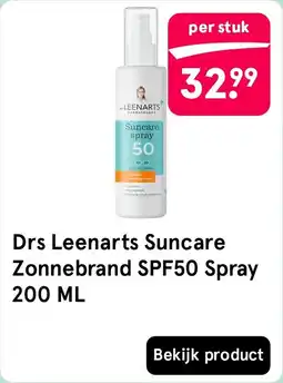 Etos Drs Leenarts Suncare Zonnebrand SPF50 Spray aanbieding