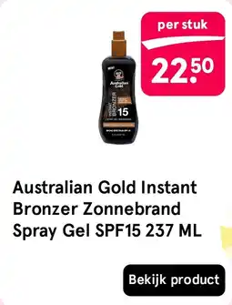 Etos Australian Gold Instant Bronzer Zonnebrand Spray Gel SPF15 aanbieding