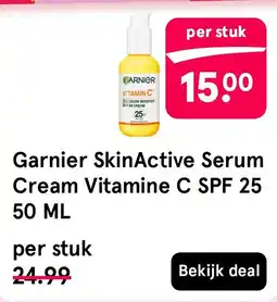 Etos Garnier SkinActive Serum Cream Vitamine C SPF 25 aanbieding