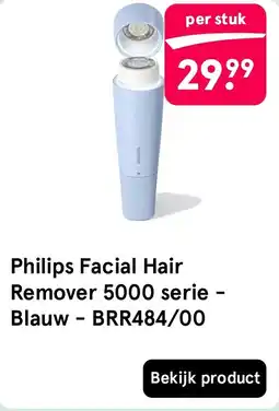 Etos Philips Facial Hair Remover 5000 serie Blauw BRR484/00 aanbieding
