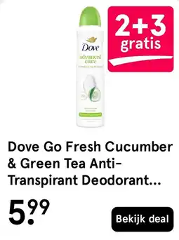 Etos Dove Go Fresh Cucumber & Green Tea Anti-Transpirant Deodorant. aanbieding