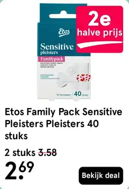 Etos Etos Family Pack Sensitive Pleisters Pleisters aanbieding