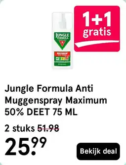 Etos Jungle Formula Anti Muggenspray Maximum 50% DEET aanbieding
